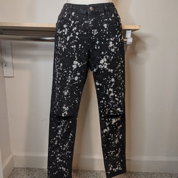 H&M Divided Black and White Splatter Print Jeans - Picture 1 of 6